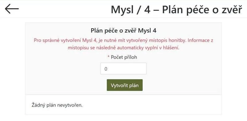 Formulář pro vytvoření Mysl 4