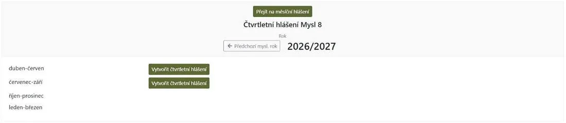 Čtvrtletní hlášení Mysl 8