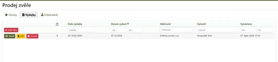 Seznam výdejek