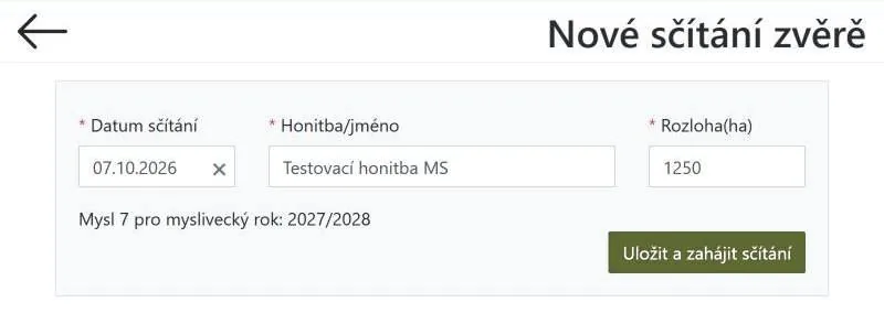 Nové sčítání zvěře